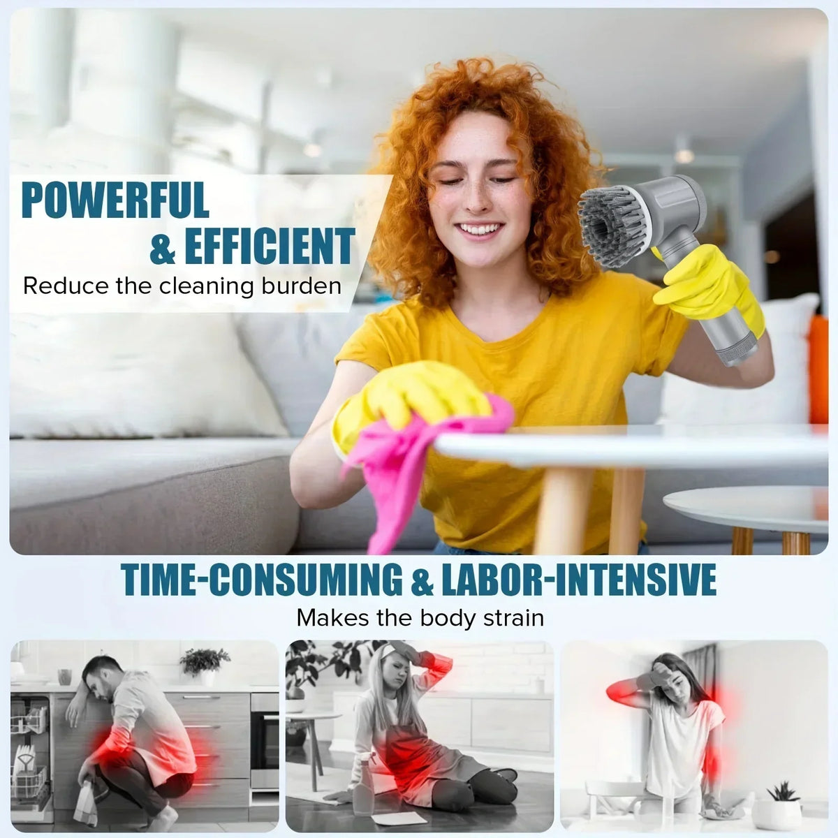 Curățenie fără efort cu peria electrică rotativă